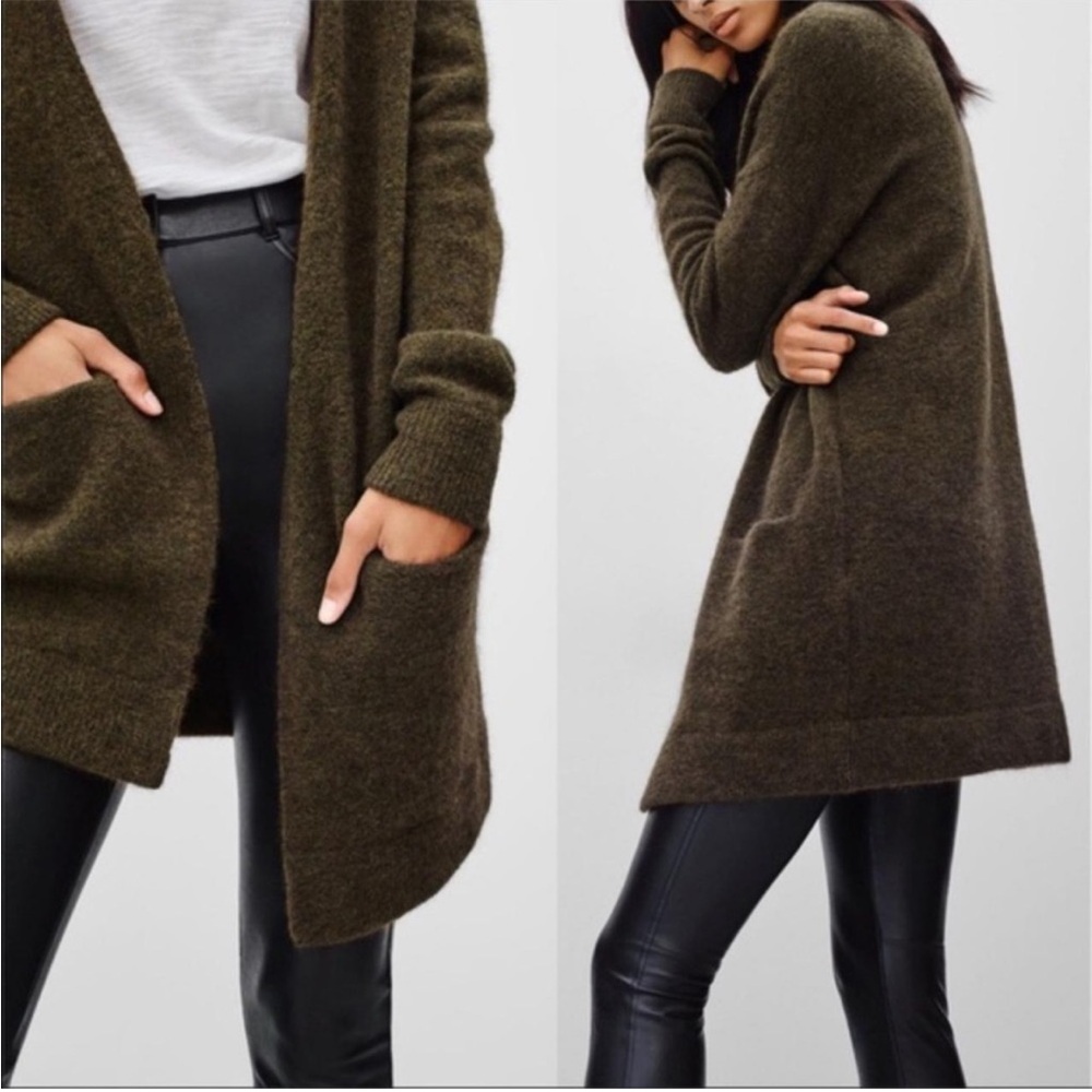 Aritzia Wilfred Free Aronson Alpaca Wool open front cardigan sweater Small